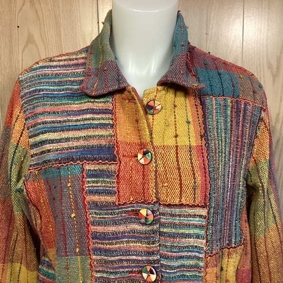Travel/Smith Patchwork Jacket womens size Petite Medium - Picture 2 of 9
